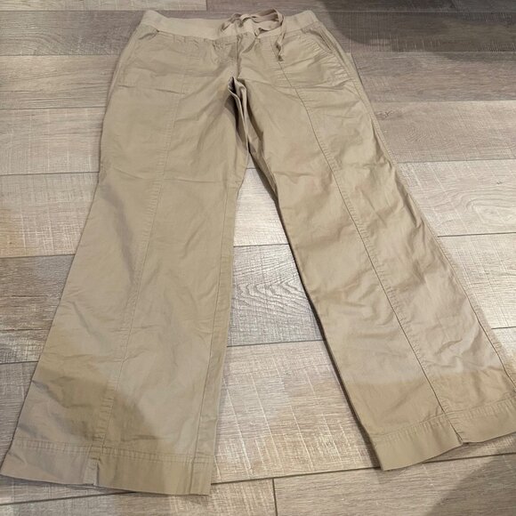 TALBOTS 10 PETITE WOMENS TAN PULL ON KHAKI TAN PANTS - Picture 2 of 10
